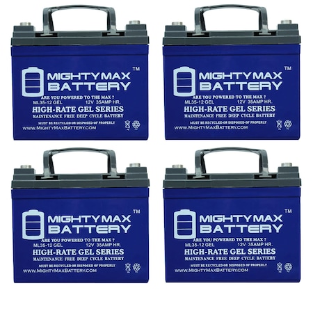 12V 35AH Gel Replacement Battery for Agco Allis 414H - 4 Pack